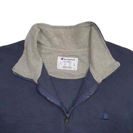 Mens Navy Champion  Quarter Zip Jumper