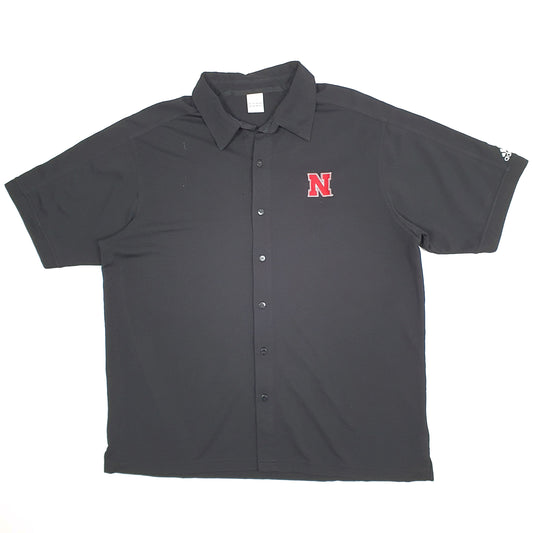 Mens Black Adidas Baseball Jersey Nebraska Short Sleeve T Shirt
