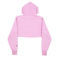 Womens Pink Champion Croptop Reverse Weave Hoodie Jumper