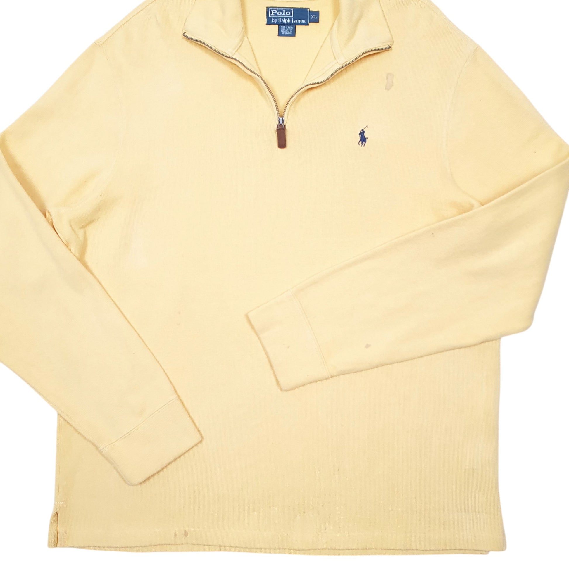 Mens Yellow Polo Ralph Lauren  Quarter Zip Jumper