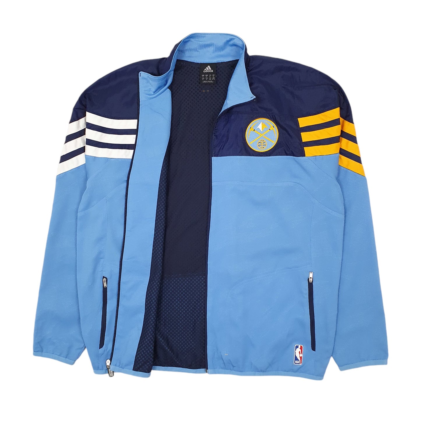 Mens Blue Adidas NBA Denver Nuggets Training Top  Coat