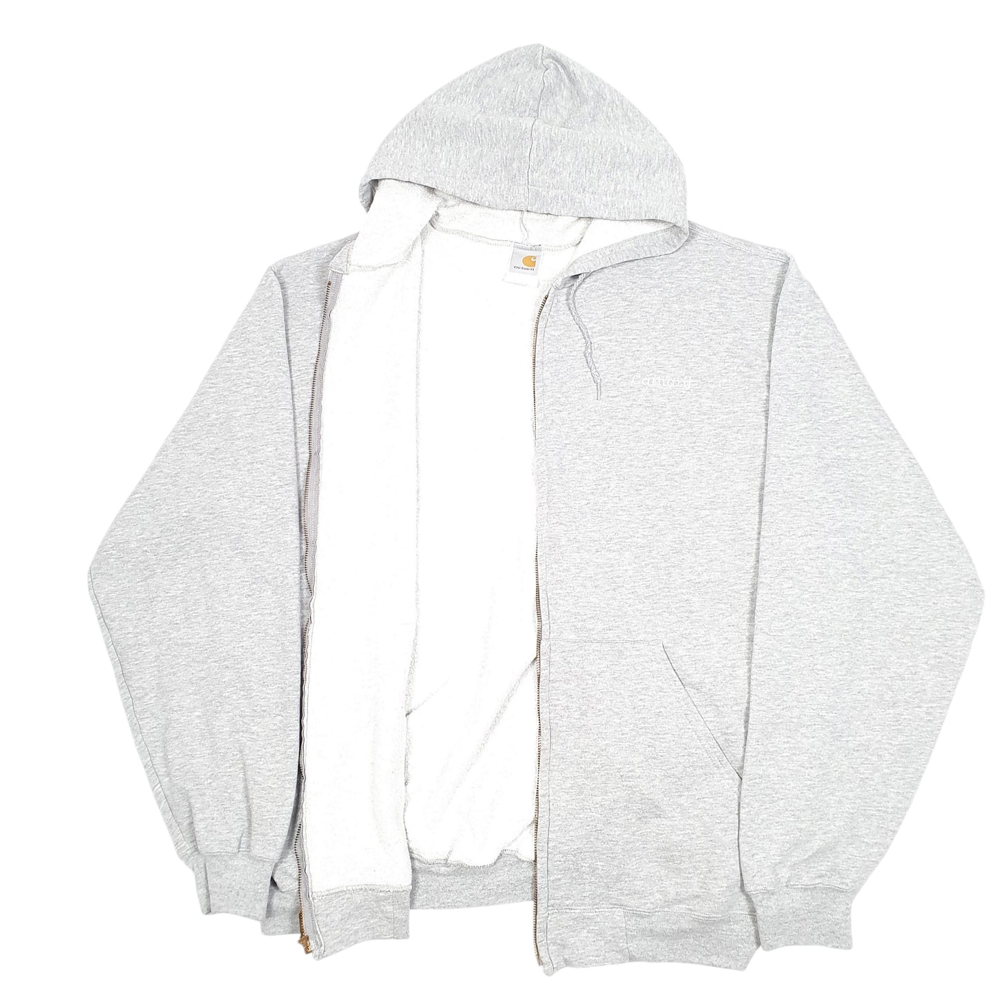 Mens Grey Carhartt Workwear Hoodie K122 Tall Full Zip Jumper