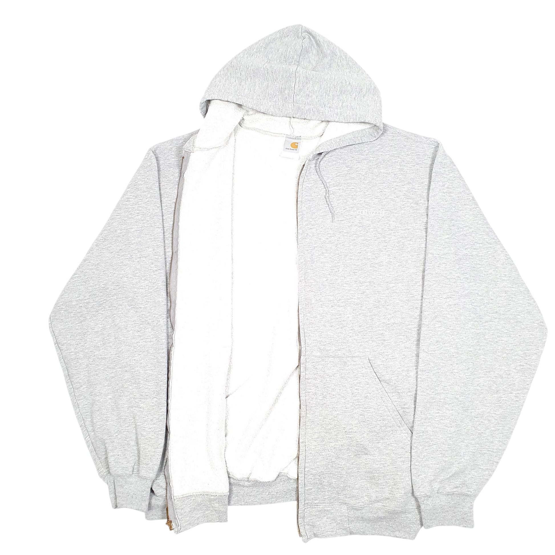 Mens Grey Carhartt Workwear Hoodie K122 Tall Full Zip Jumper