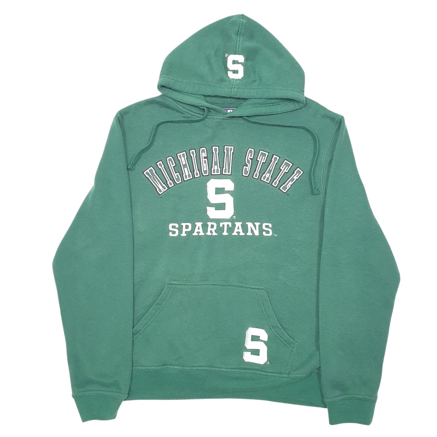 Mens Green J.America Michigan State Spartans Football Spellout Hoodie Jumper