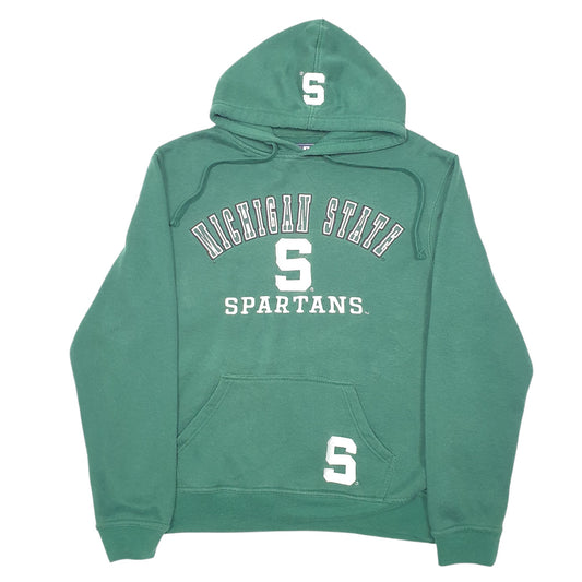 Mens Green J.America Michigan State Spartans Football Spellout Hoodie Jumper