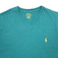 Mens Green Polo Ralph Lauren V Neck Short Sleeve T Shirt