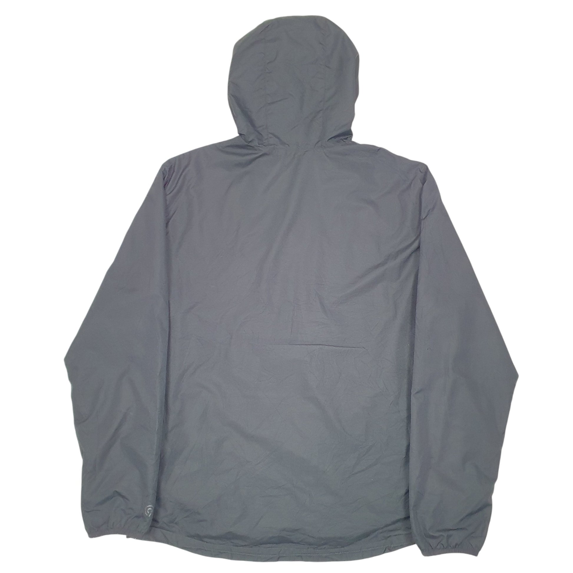 Mens Black Champion Hooded Lightweight V Neck Coat