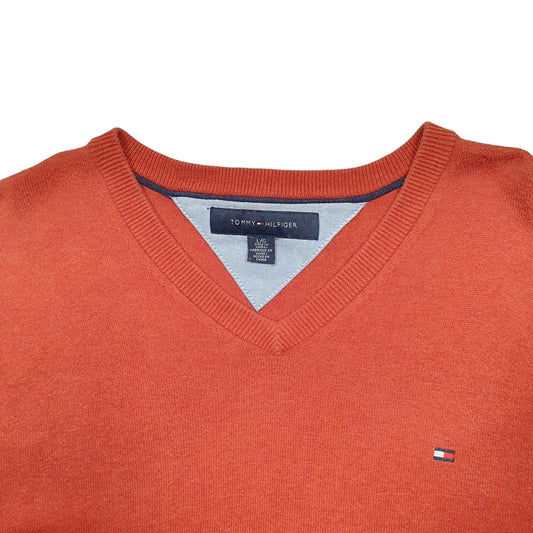 Mens Orange Tommy Hilfiger Knit Crewneck Jumper