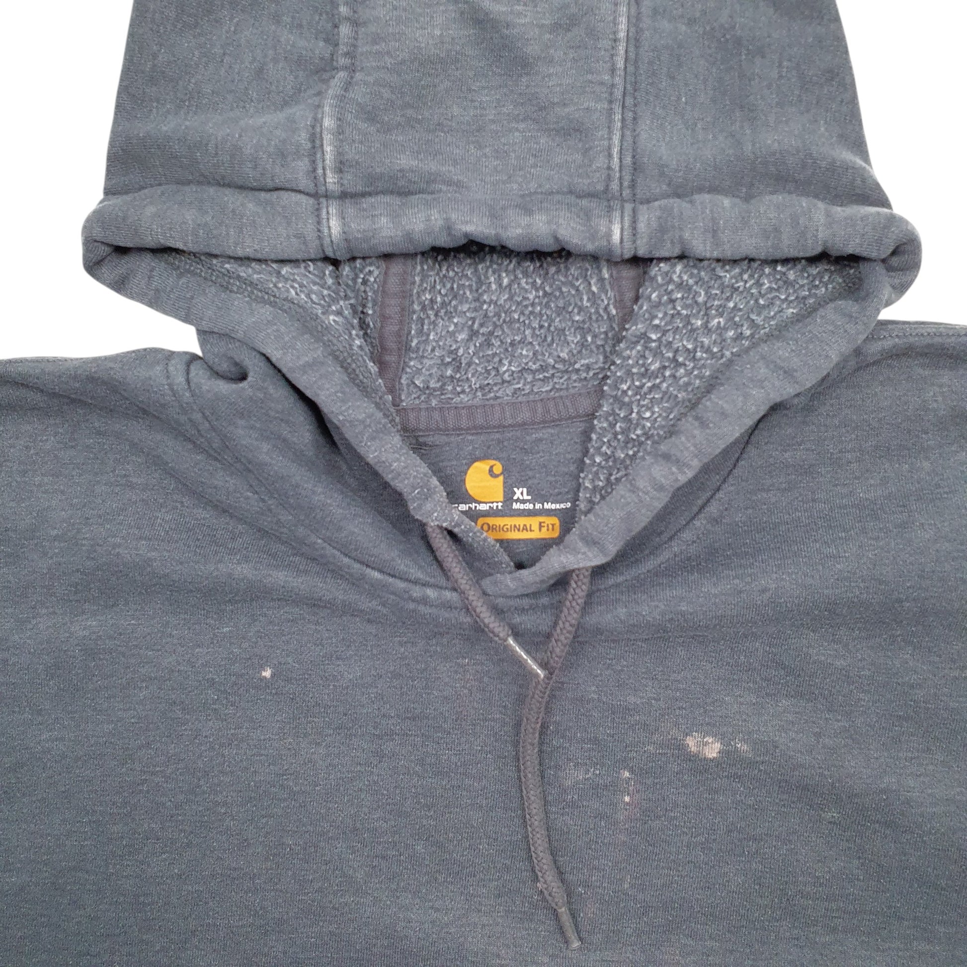 Mens Grey Carhartt Spellout Hoodie Jumper