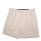 Mens Beige Polo Ralph Lauren Made In USA Vintage 90's Pleated Chino Shorts