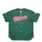 Mens Green Saxon Baseball Jersey Pilsner Spellout Short Sleeve T Shirt