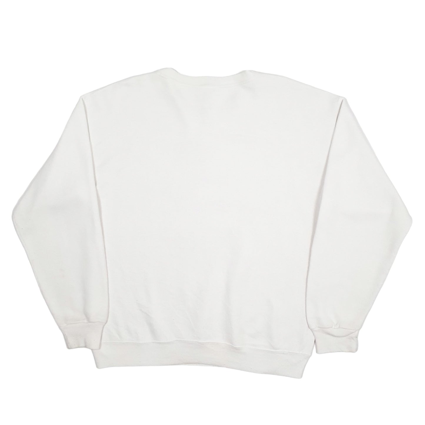 Mens White Bassett Walker Vintage Sturdy Sweats 1980s 90s Made in USA Crewneck Jumper