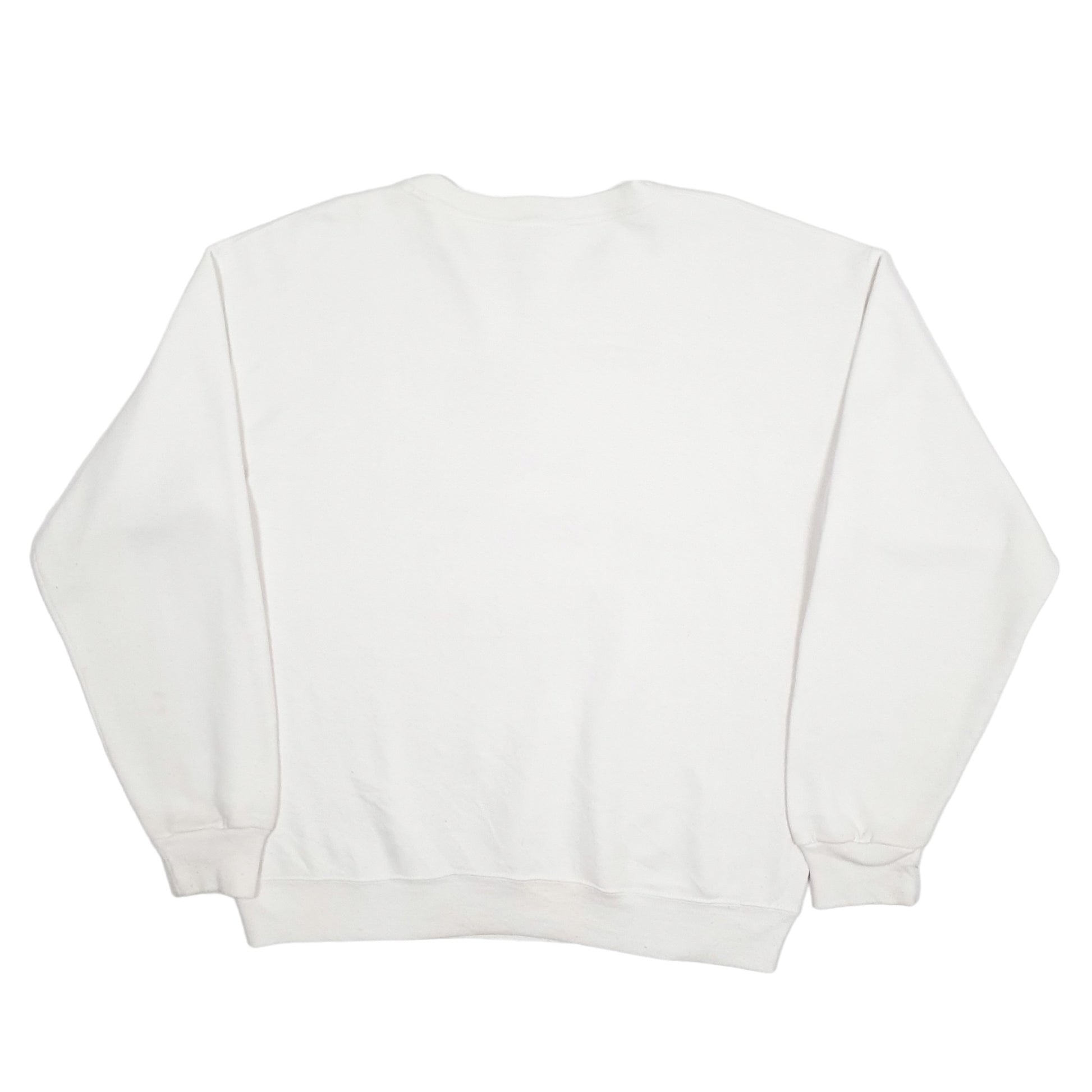 Mens White Bassett Walker Vintage Sturdy Sweats 1980s 90s Made in USA Crewneck Jumper