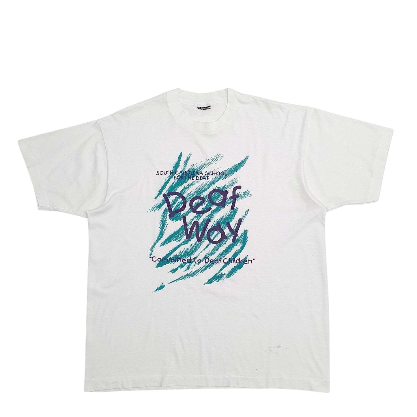 Mens White Unbranded Single Stitch Vintage 90s South Carolina Short Sleeve T Shirt