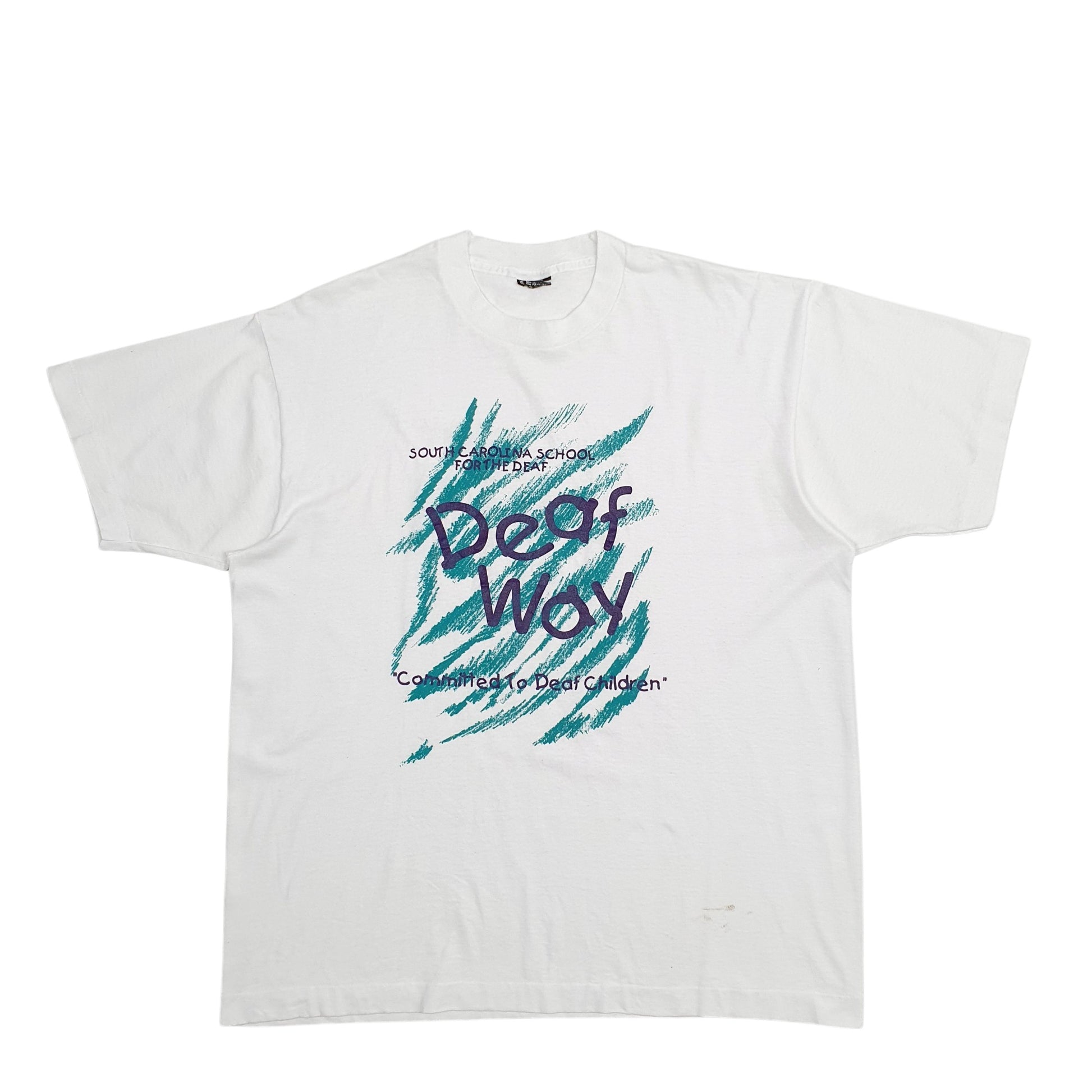 Mens White Unbranded Single Stitch Vintage 90s South Carolina Short Sleeve T Shirt