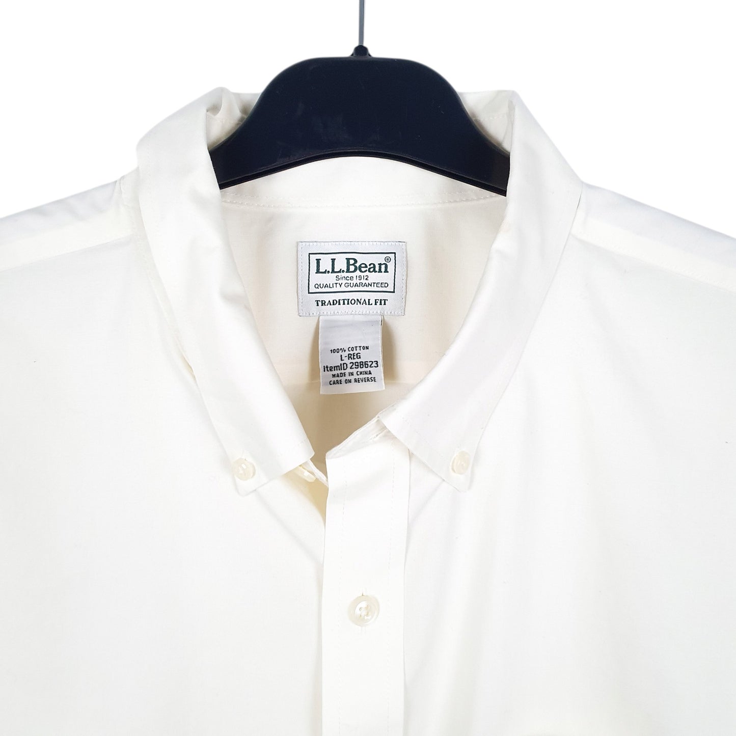 Mens Cream L.L.Bean  Short Sleeve Shirt