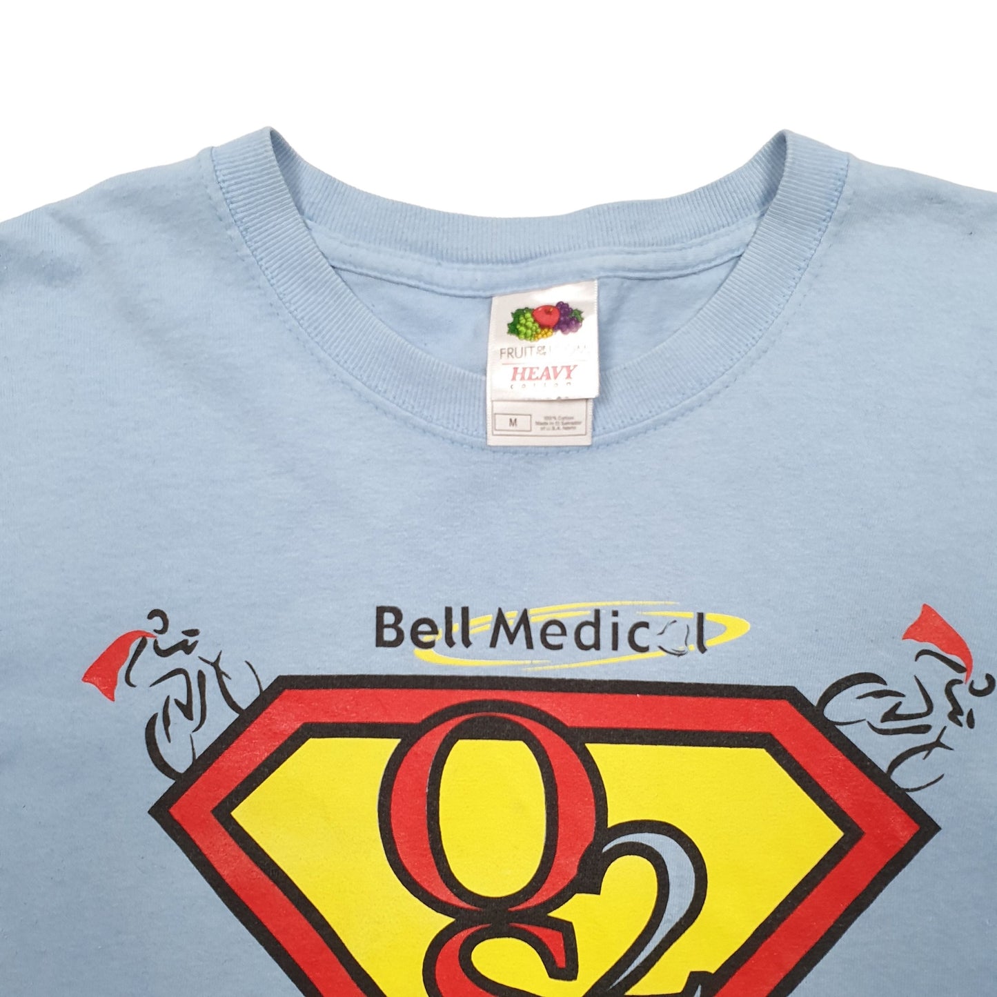 Mens Blue Fruit Of The Loom Superman Medical Short Sleeve T Shirt