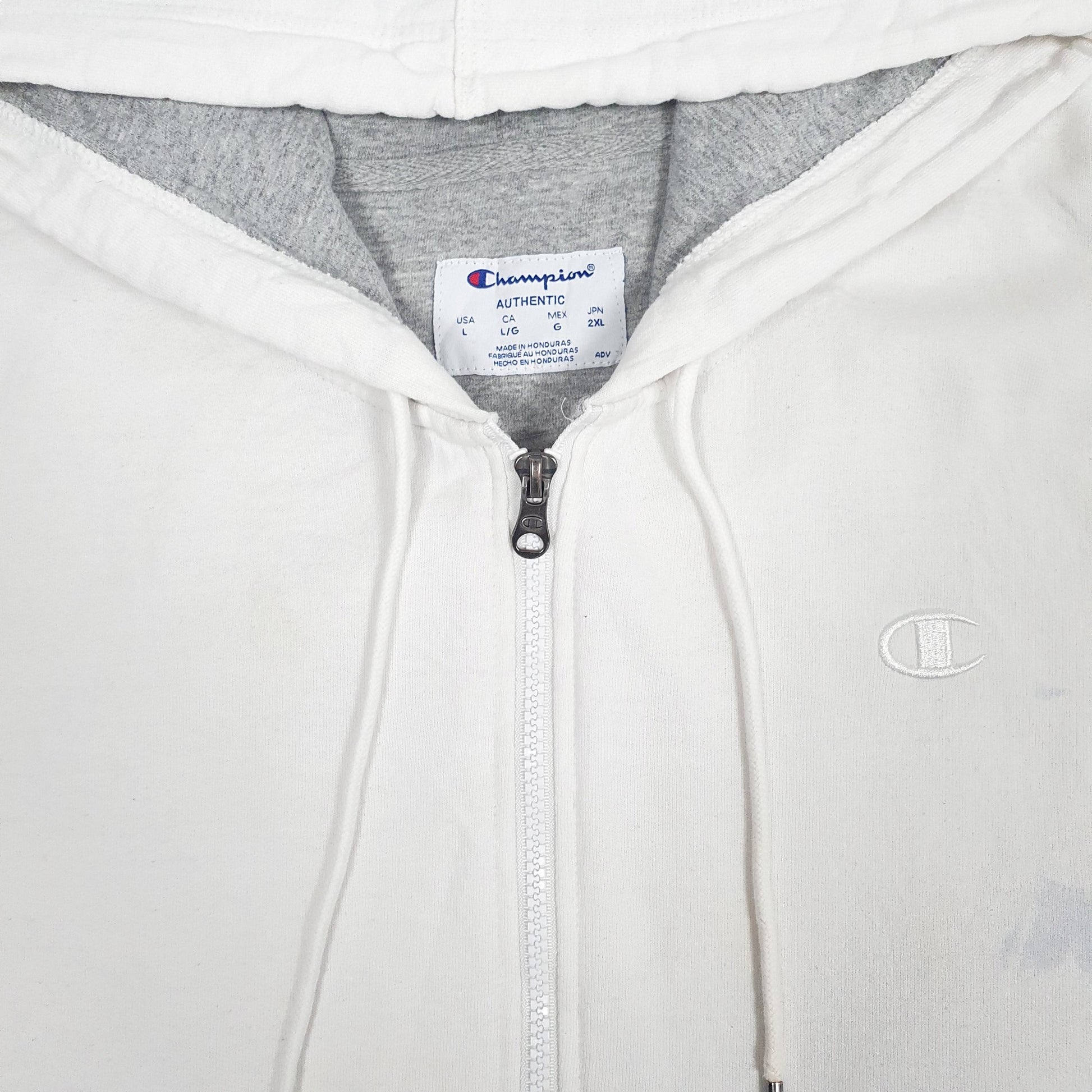 Mens White Champion  Full Zip Jumper