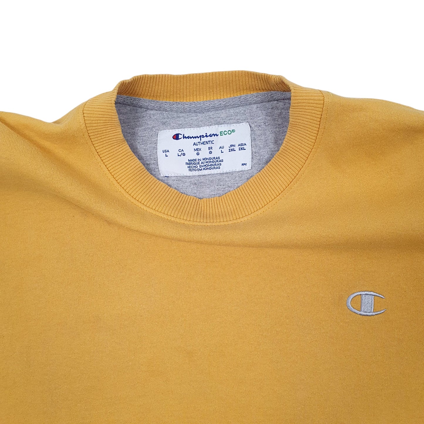 Mens Yellow Champion  Crewneck Jumper