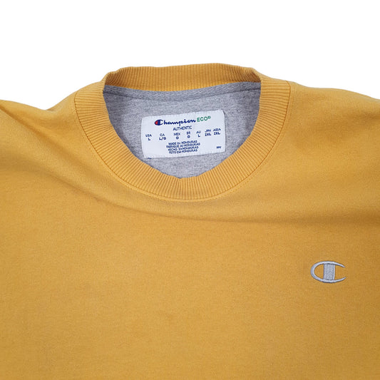 Mens Yellow Champion  Crewneck Jumper