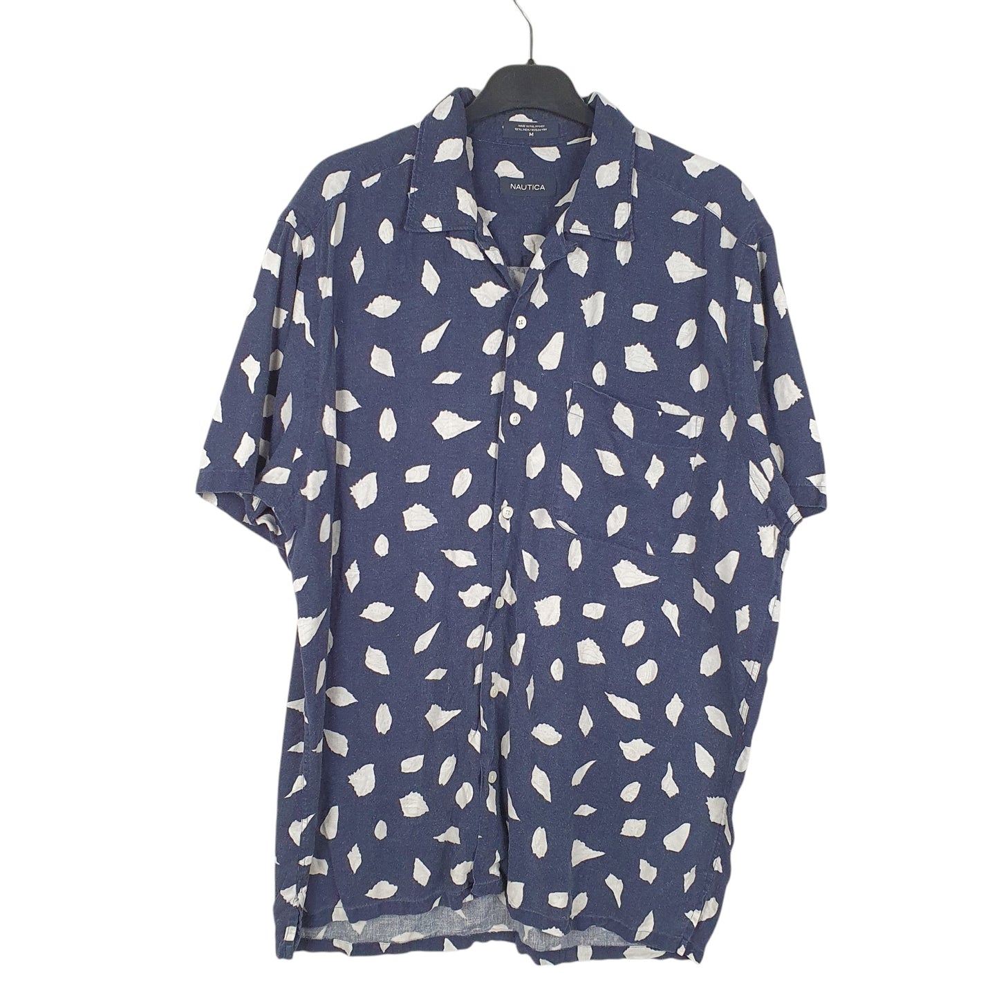 Mens Navy Nautica Seashells Short Sleeve Shirt