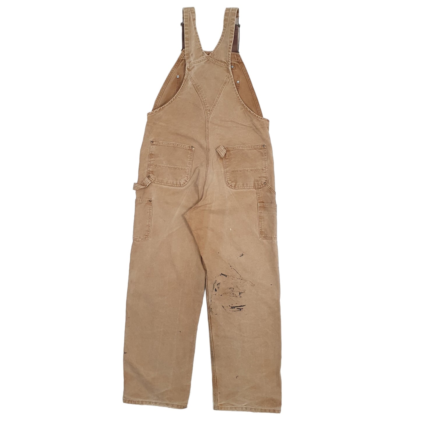 Mens Tan Carhartt R06 Duck Bib Overalls Dungaree Trousers