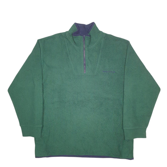 Mens Green Nautica  Quarter Zip Jumper