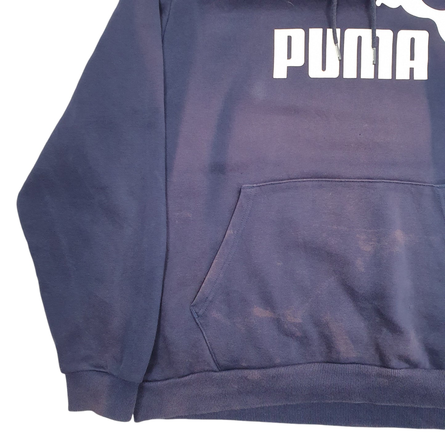 Mens Navy Puma Spellout Hoodie Jumper