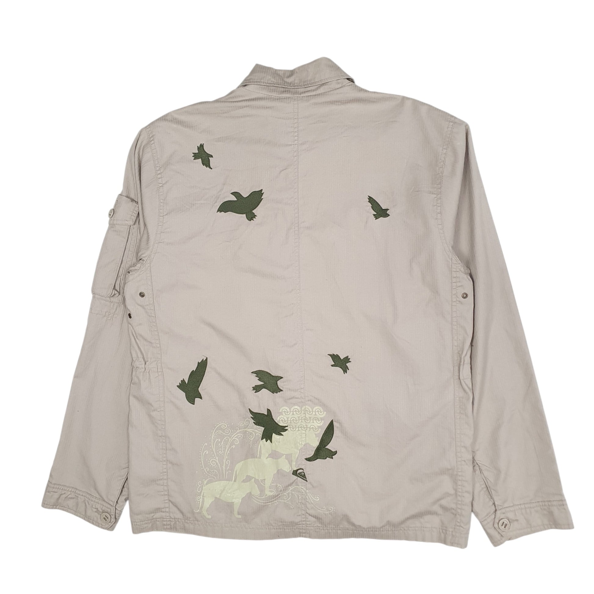 Womens Beige Quiksilver Bomber Windbreaker  Coat