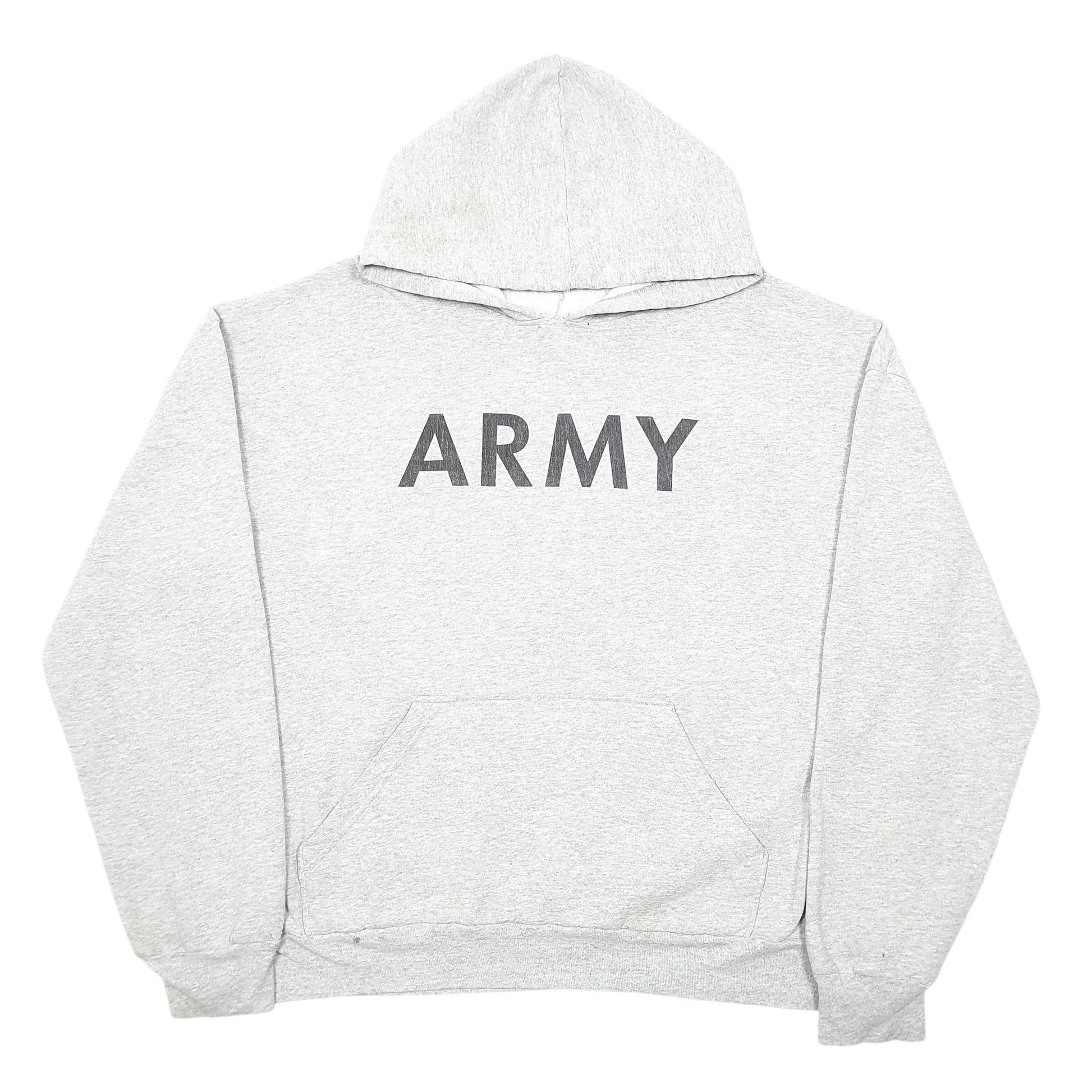 Mens Grey Rothco US Army Spellout Hoodie Jumper