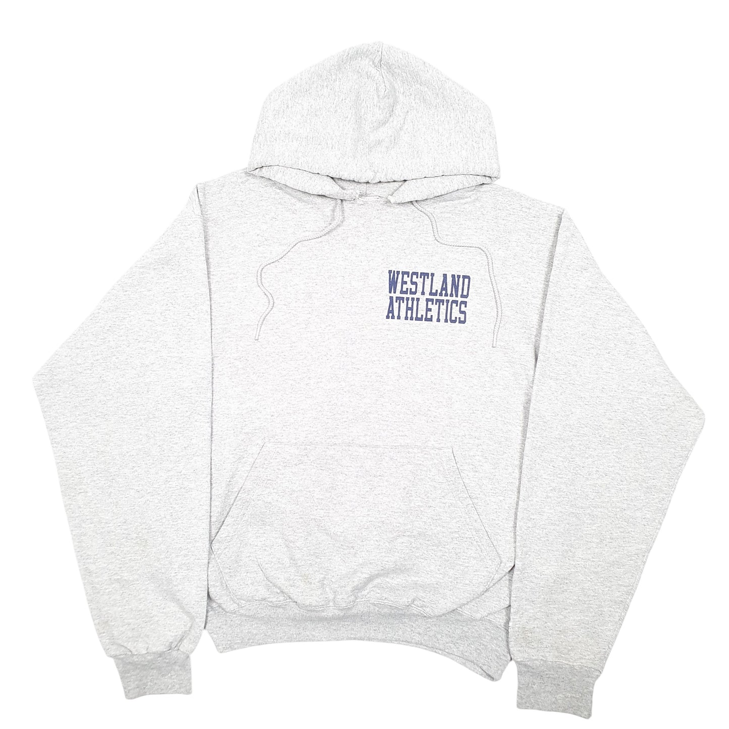 Mens Grey Champion Westland Athletics USA Spellout Hoodie Jumper