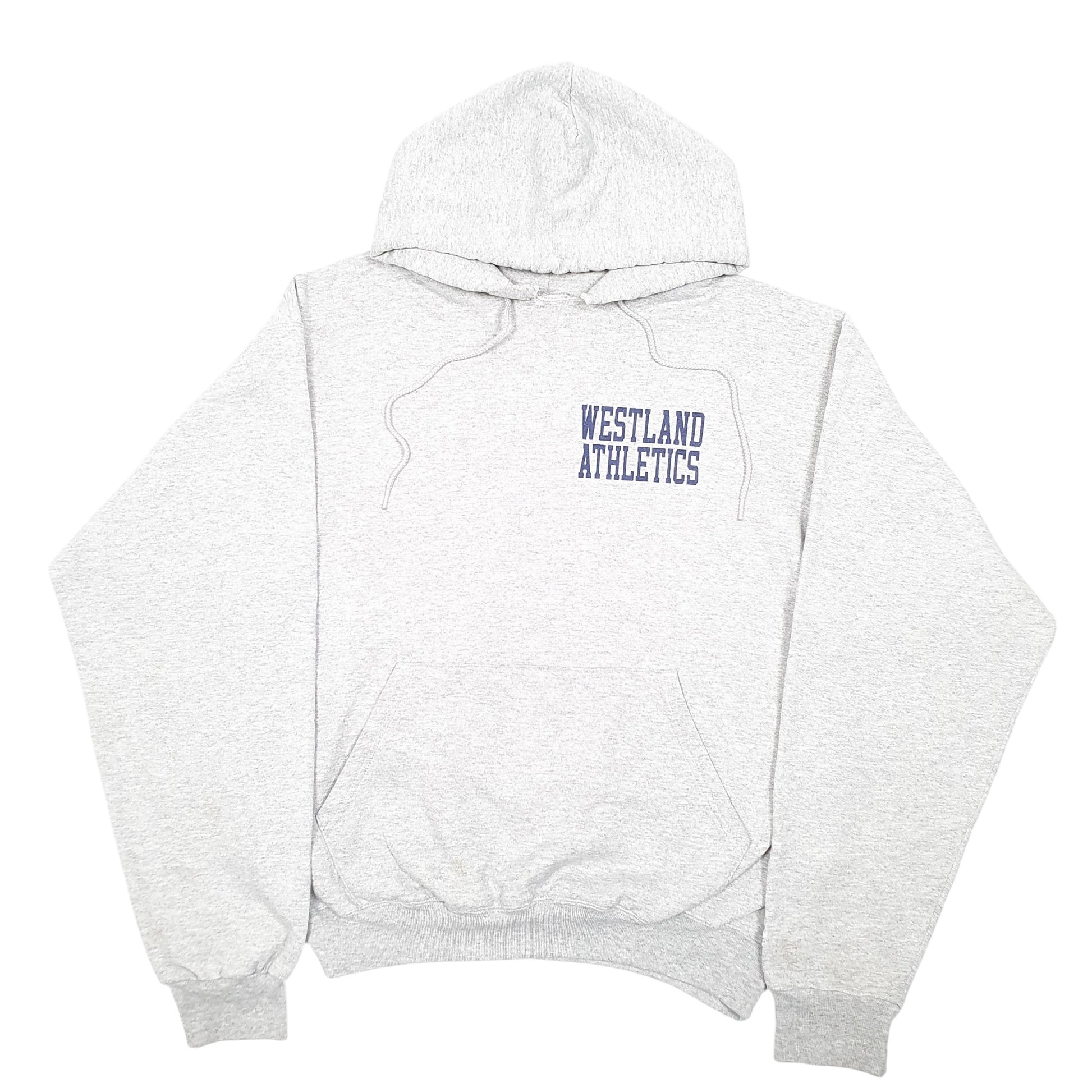 Mens Grey Champion Westland Athletics USA Spellout Hoodie Jumper