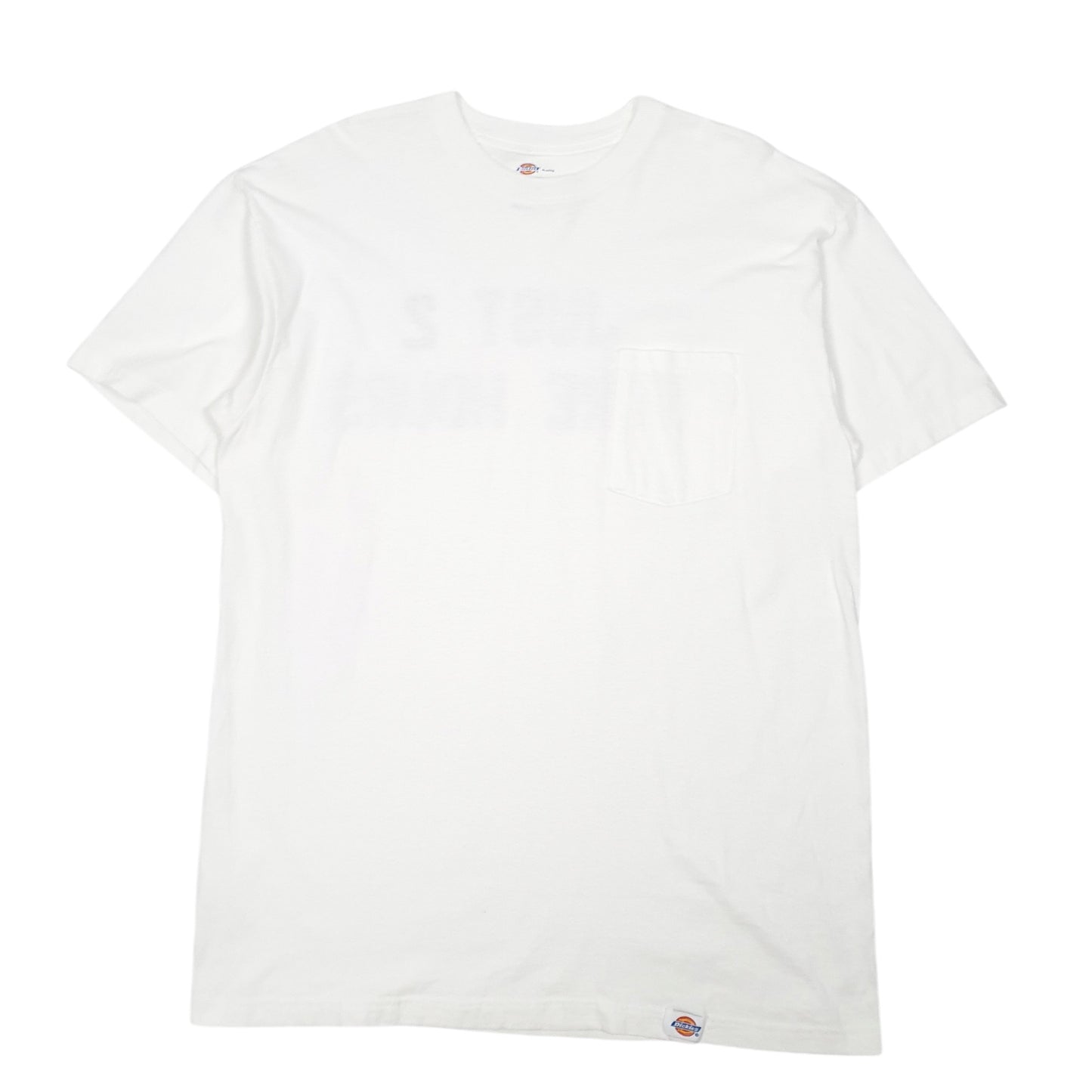 Mens White Dickies Pocket Workwear Short Sleeve T Shirt