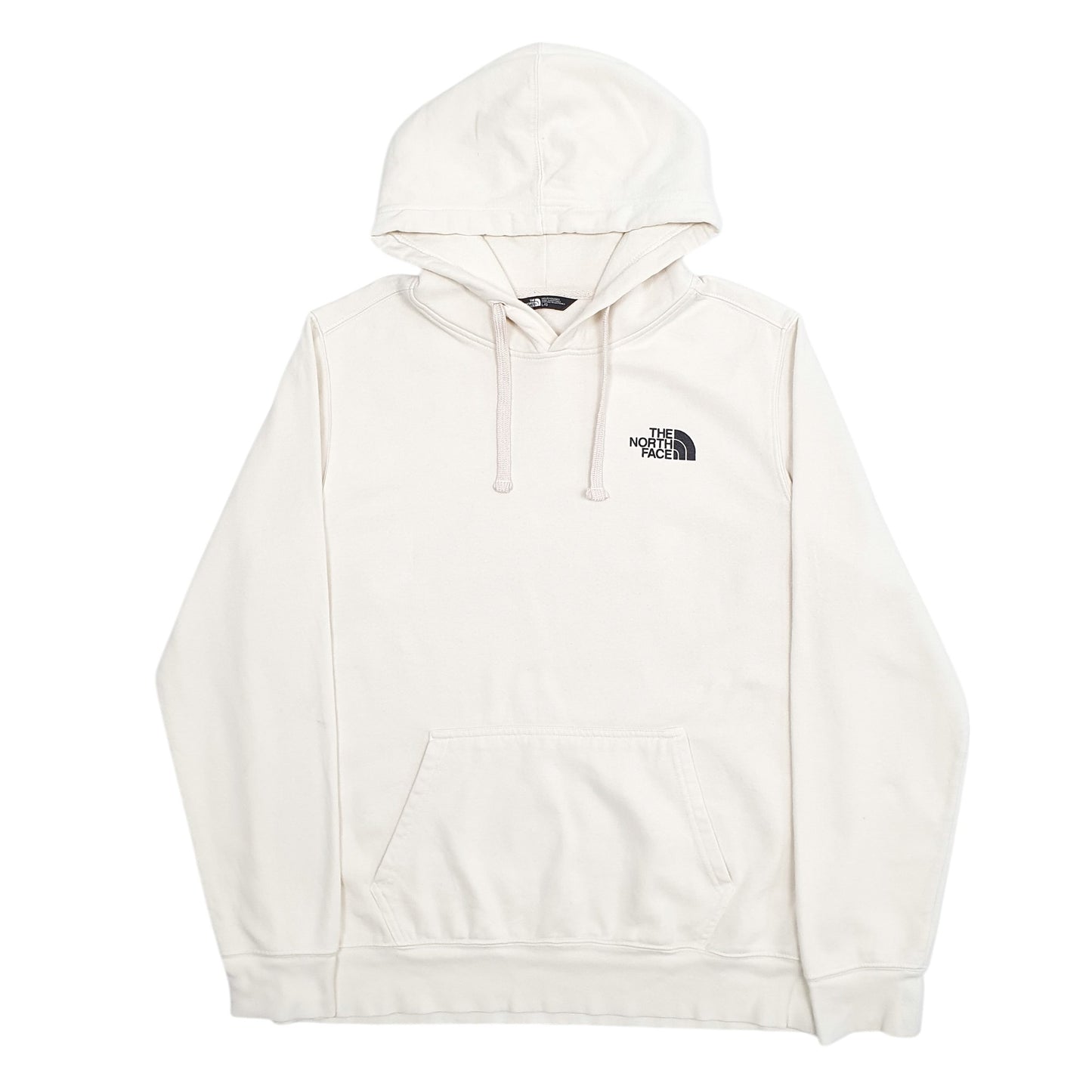 Mens Cream The North Face Spellout Hoodie Jumper