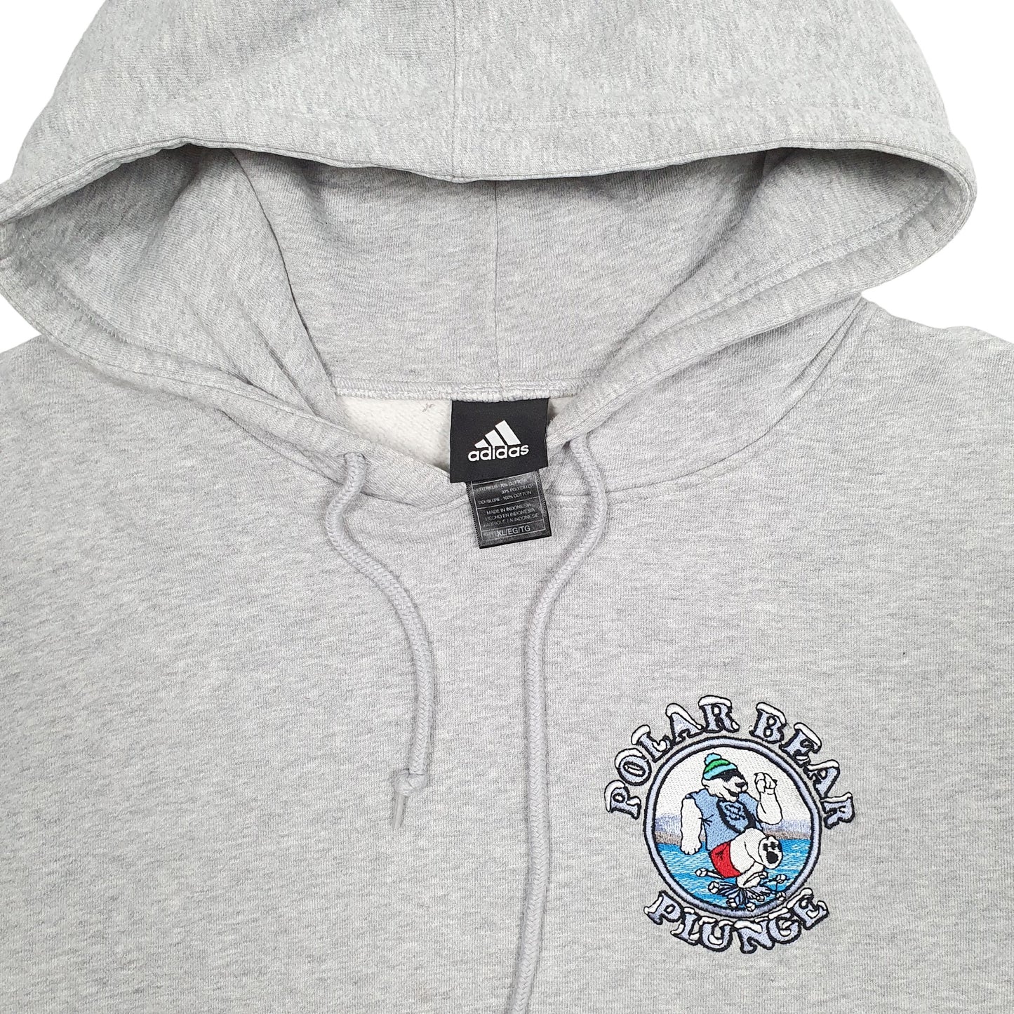 Mens Grey Adidas 2014 Polar Bear Plunge Hoodie Jumper