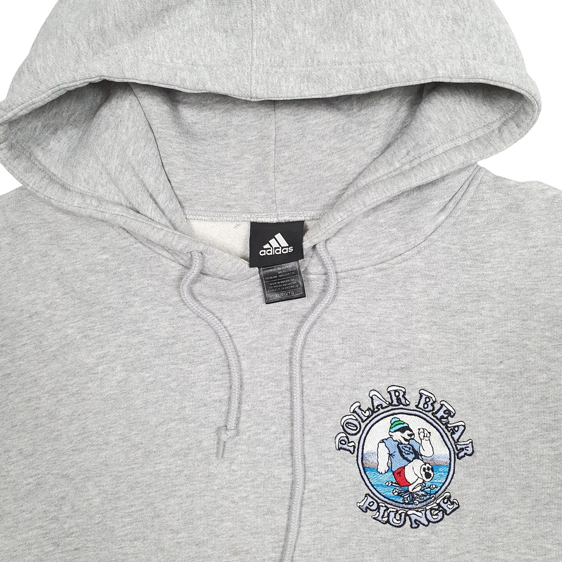 Mens Grey Adidas 2014 Polar Bear Plunge Hoodie Jumper