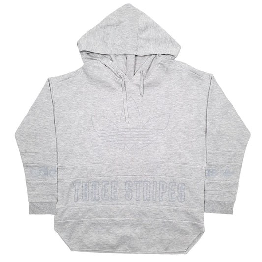 Mens Grey Adidas Spellout Hoodie Jumper