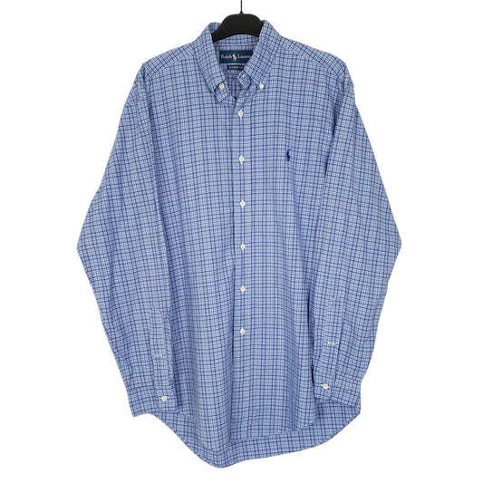 Mens Blue Ralph Lauren Oxford Long Sleeve Shirt