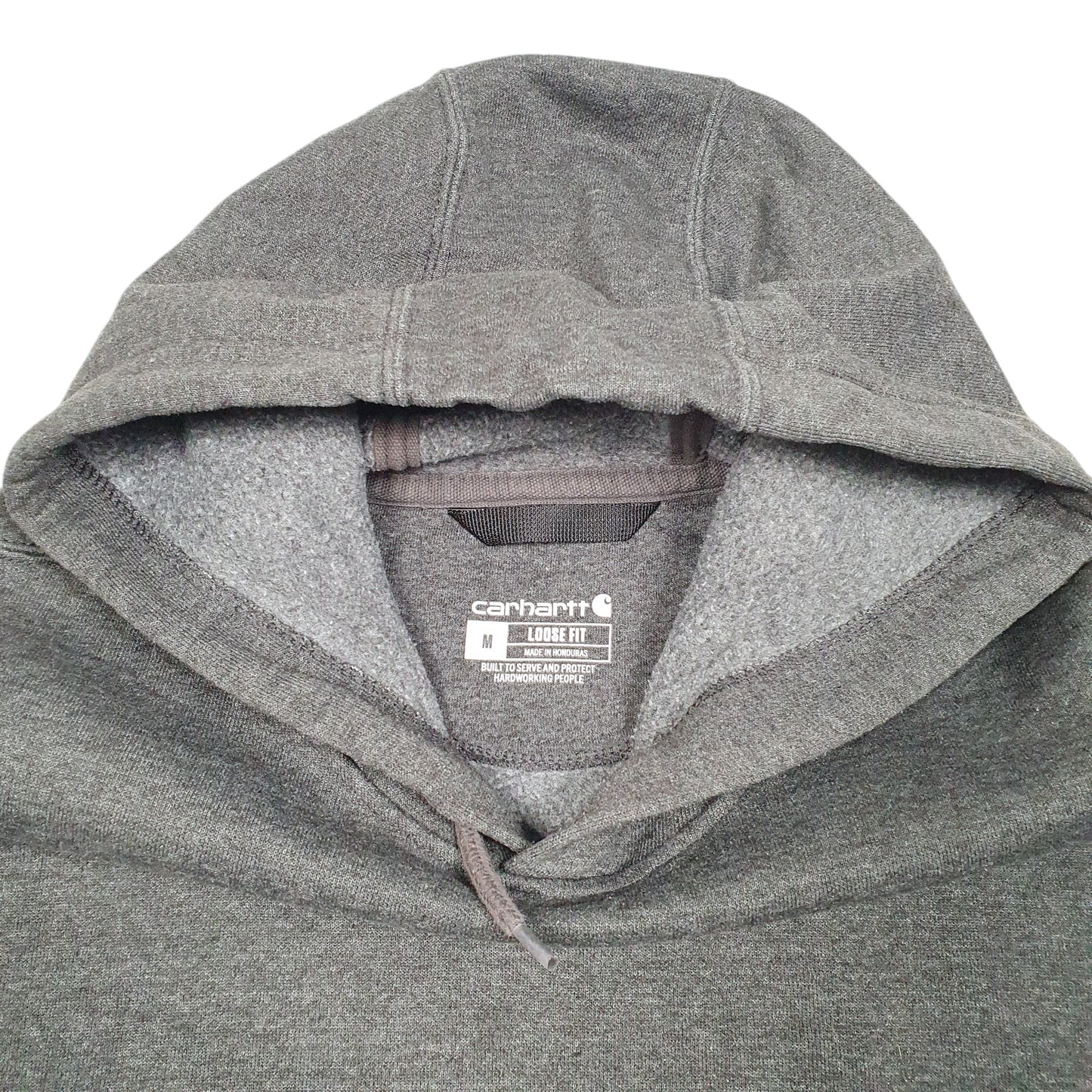 Mens Grey Carhartt Workwear Spellout Hoodie Jumper
