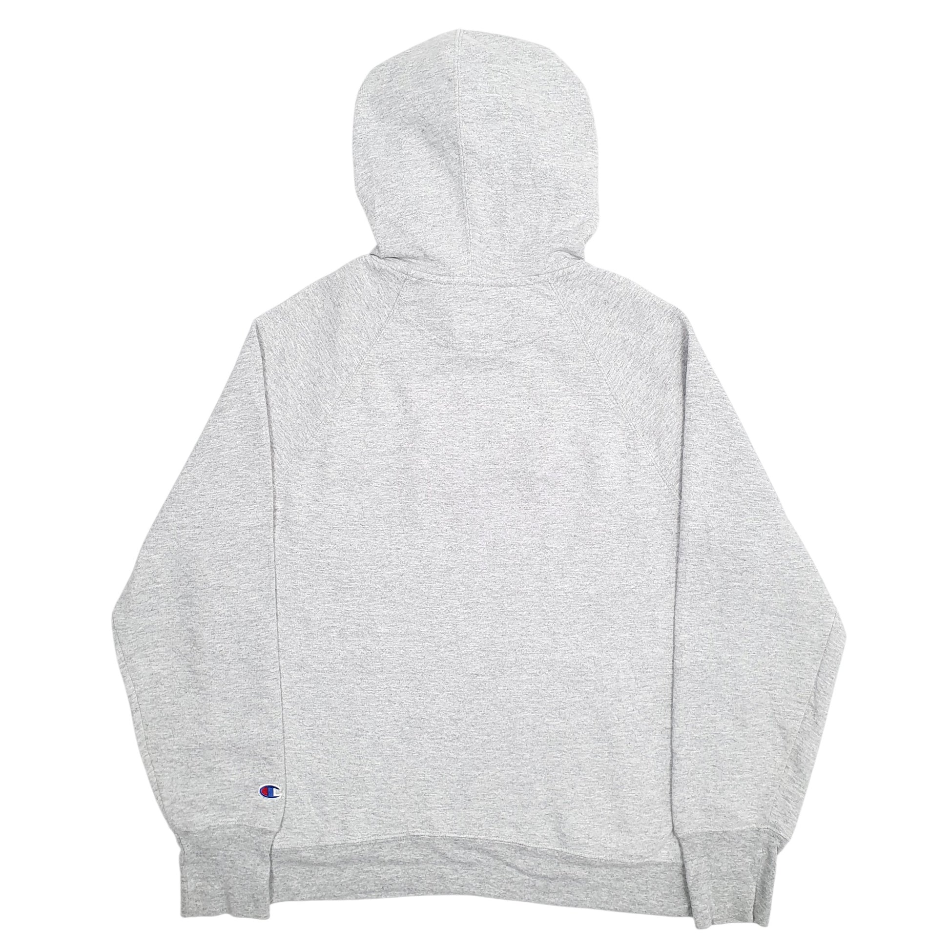 Mens Grey Champion Spellout Hoodie Jumper