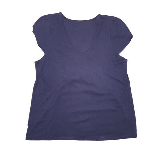 Womens Navy Jigsaw Blouse Short Sleeve T Shirt