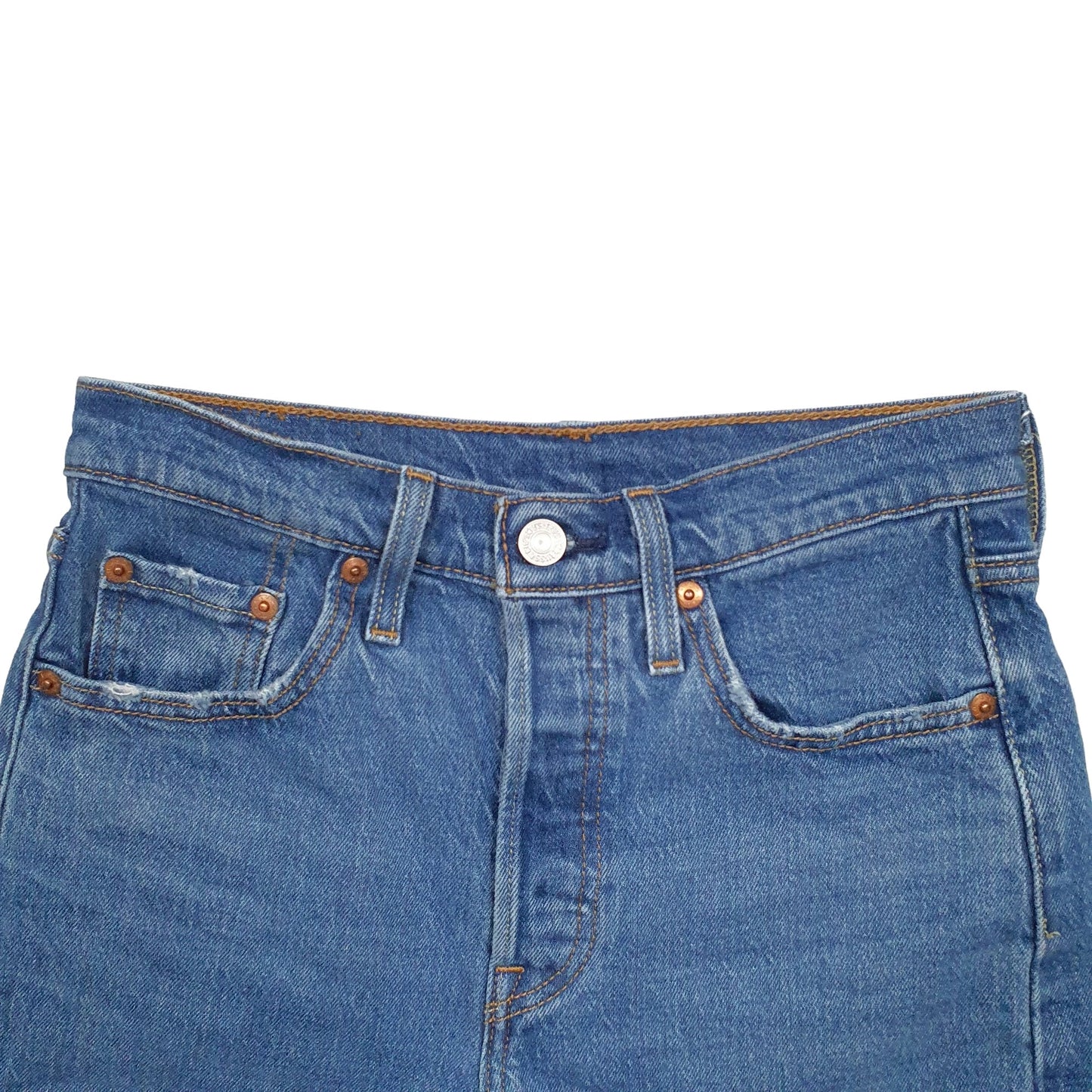 Womens Blue Levis 501 Jorts Denim Shorts