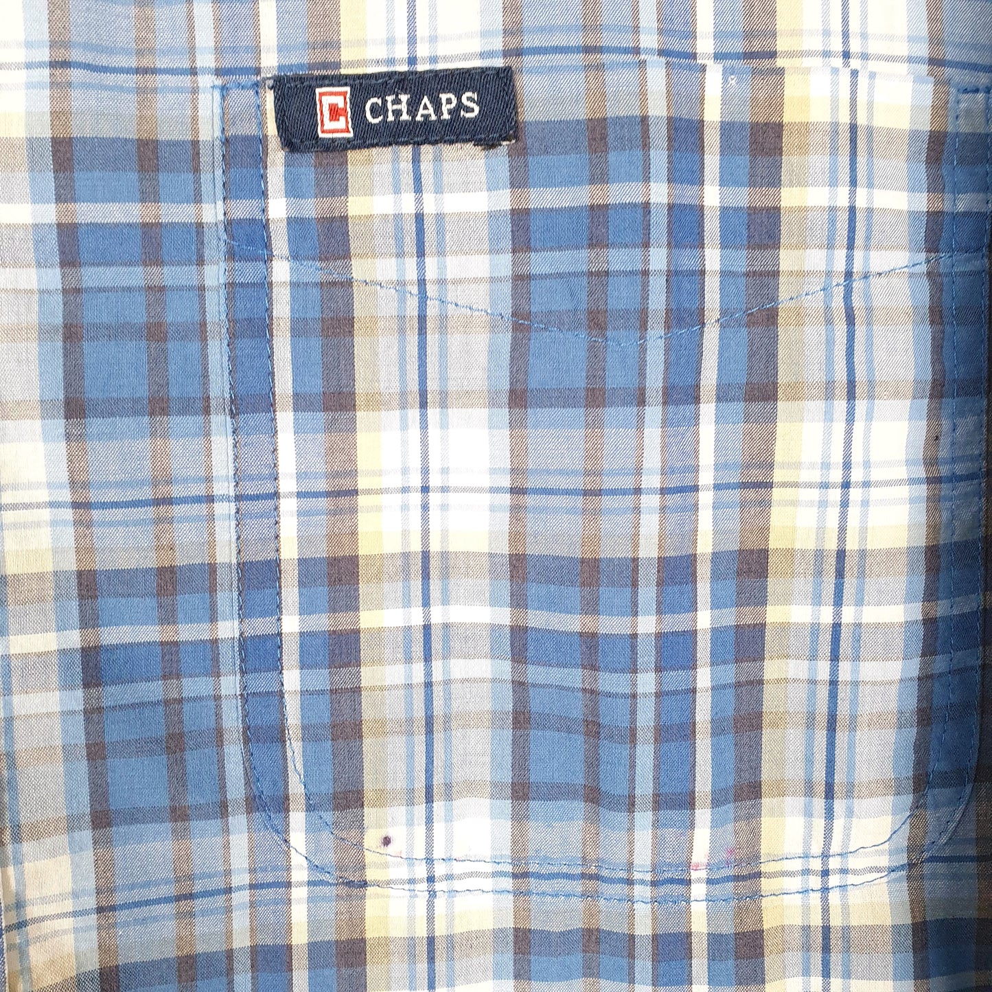 Mens Blue Chaps  Long Sleeve Shirt