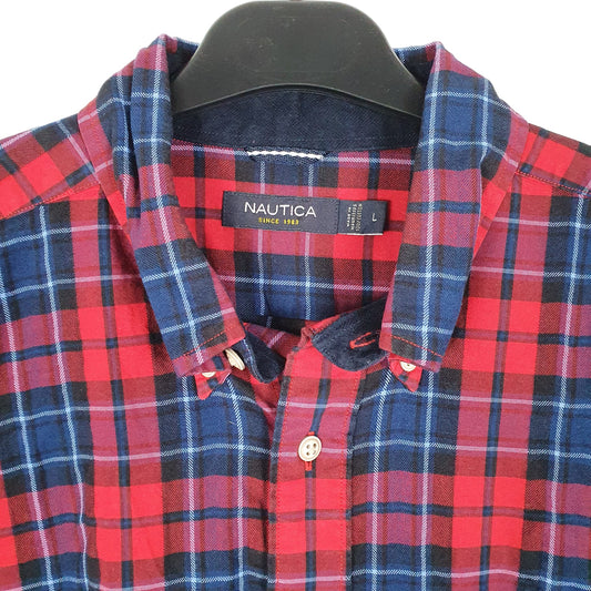 Mens Red Nautica  Long Sleeve Shirt