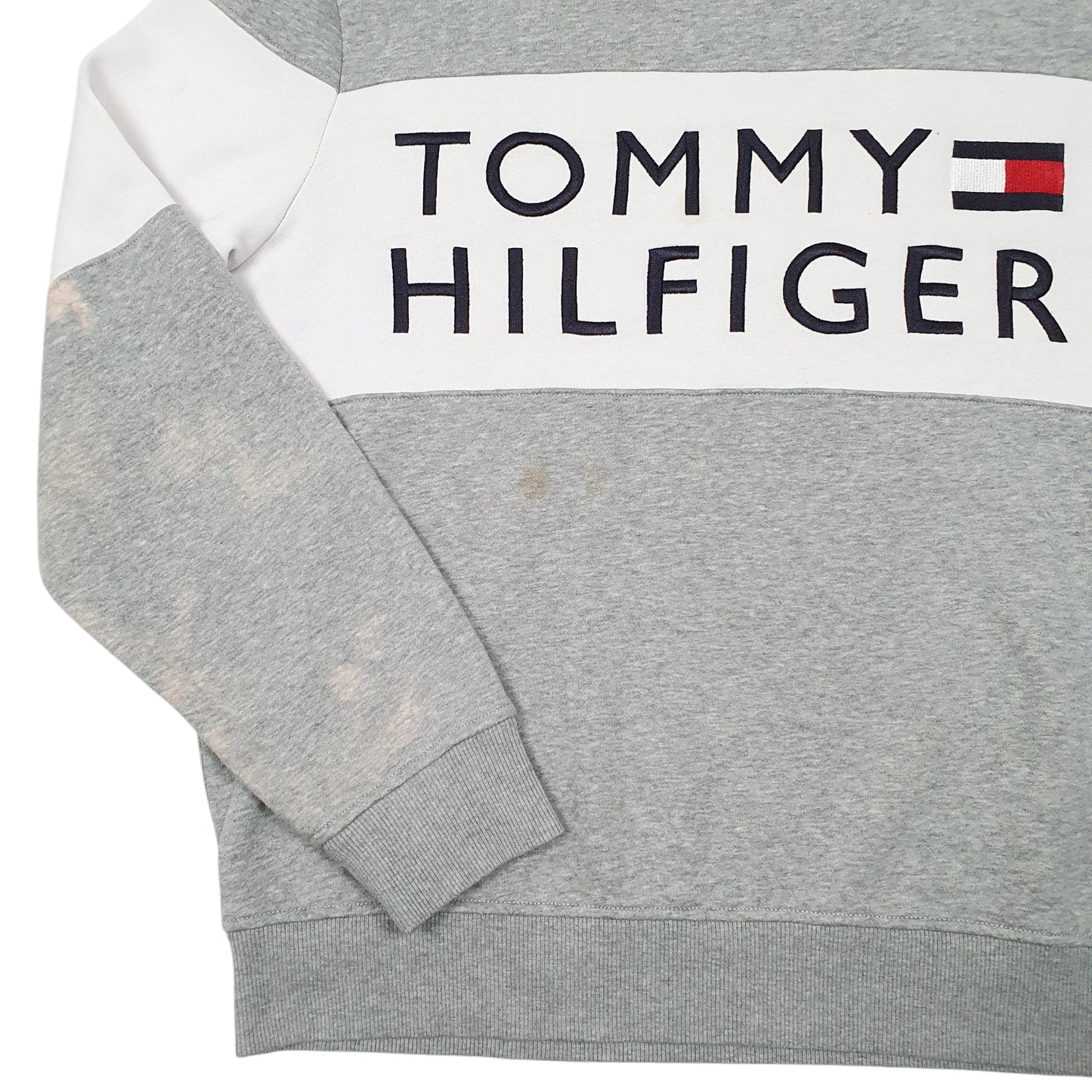 Mens Grey Tommy Hilfiger Spellout Crewneck Jumper