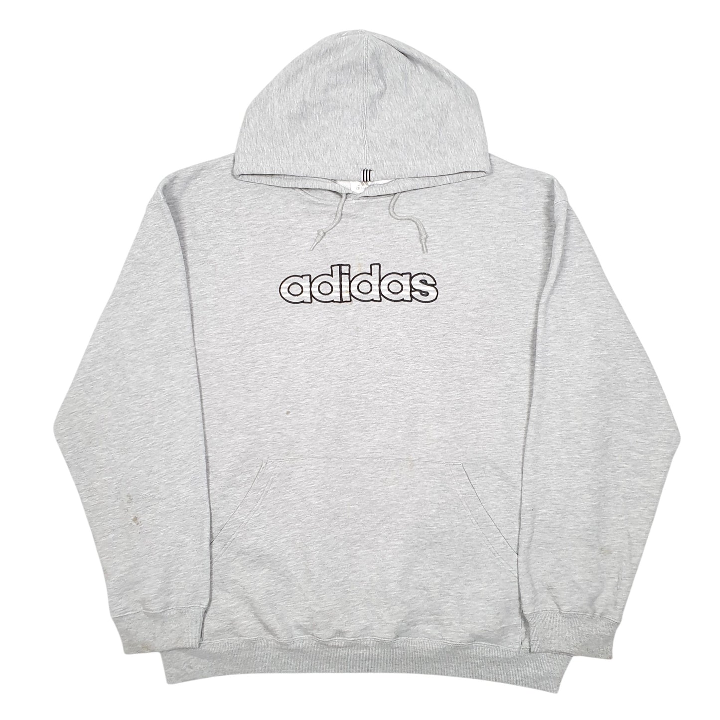 Mens Grey Adidas Spellout Hoodie Jumper