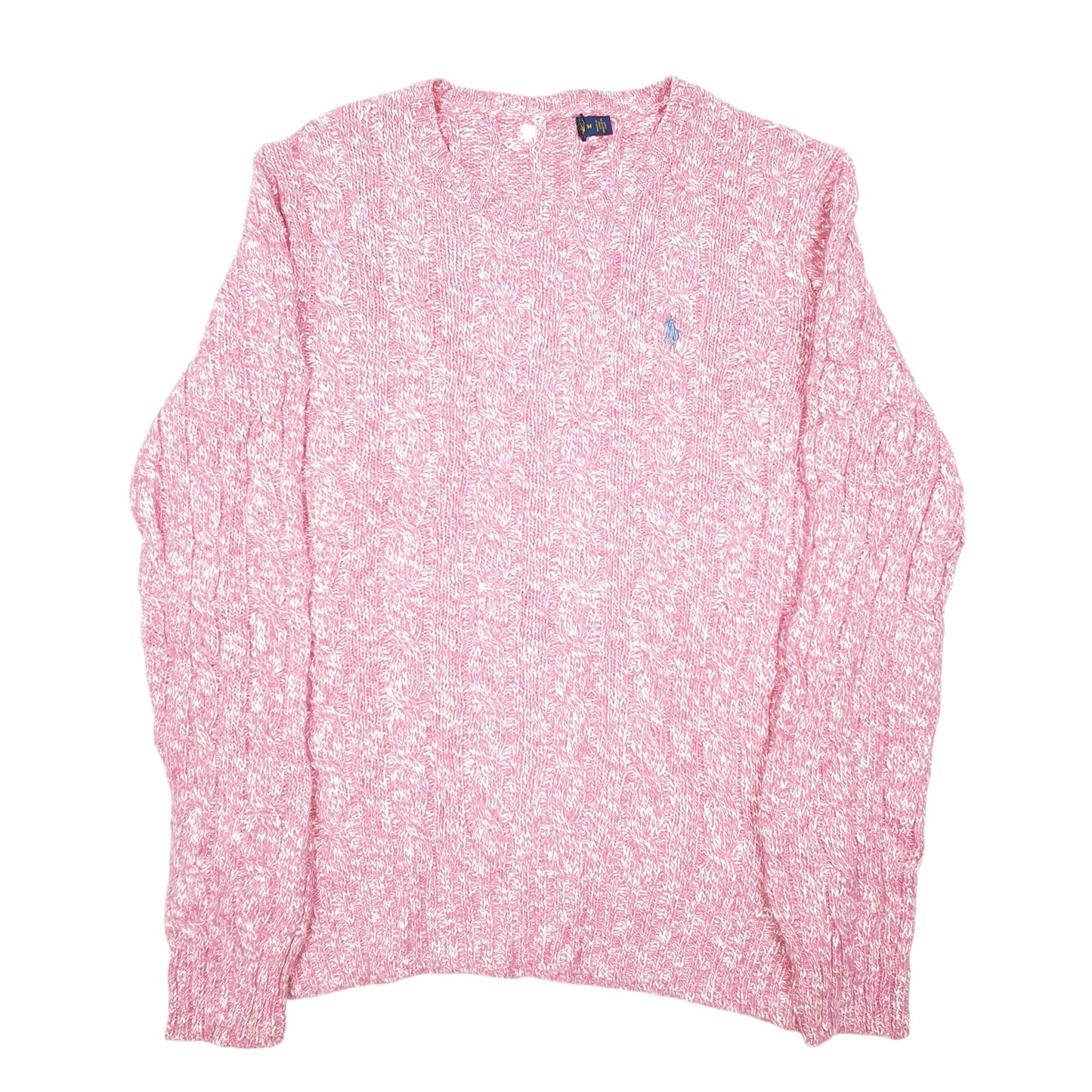Womens Pink Polo Ralph Lauren Cable Knit Crewneck Jumper