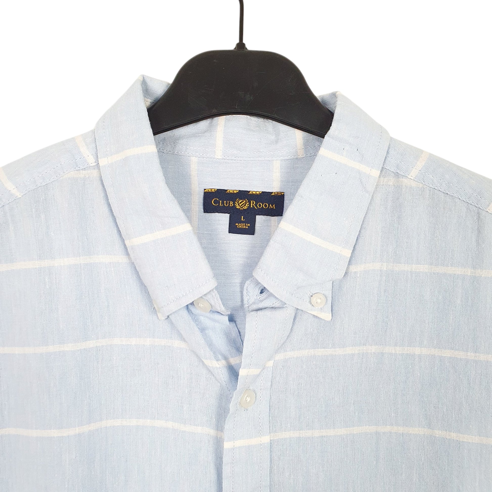 Mens Blue Club Room Blend Short Sleeve Shirt