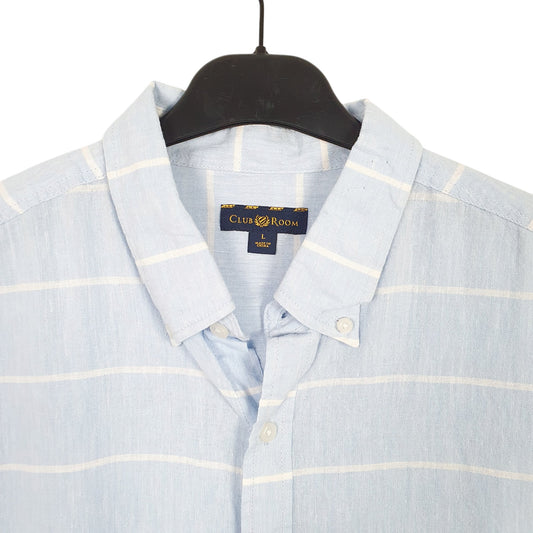 Mens Blue Club Room Blend Short Sleeve Shirt