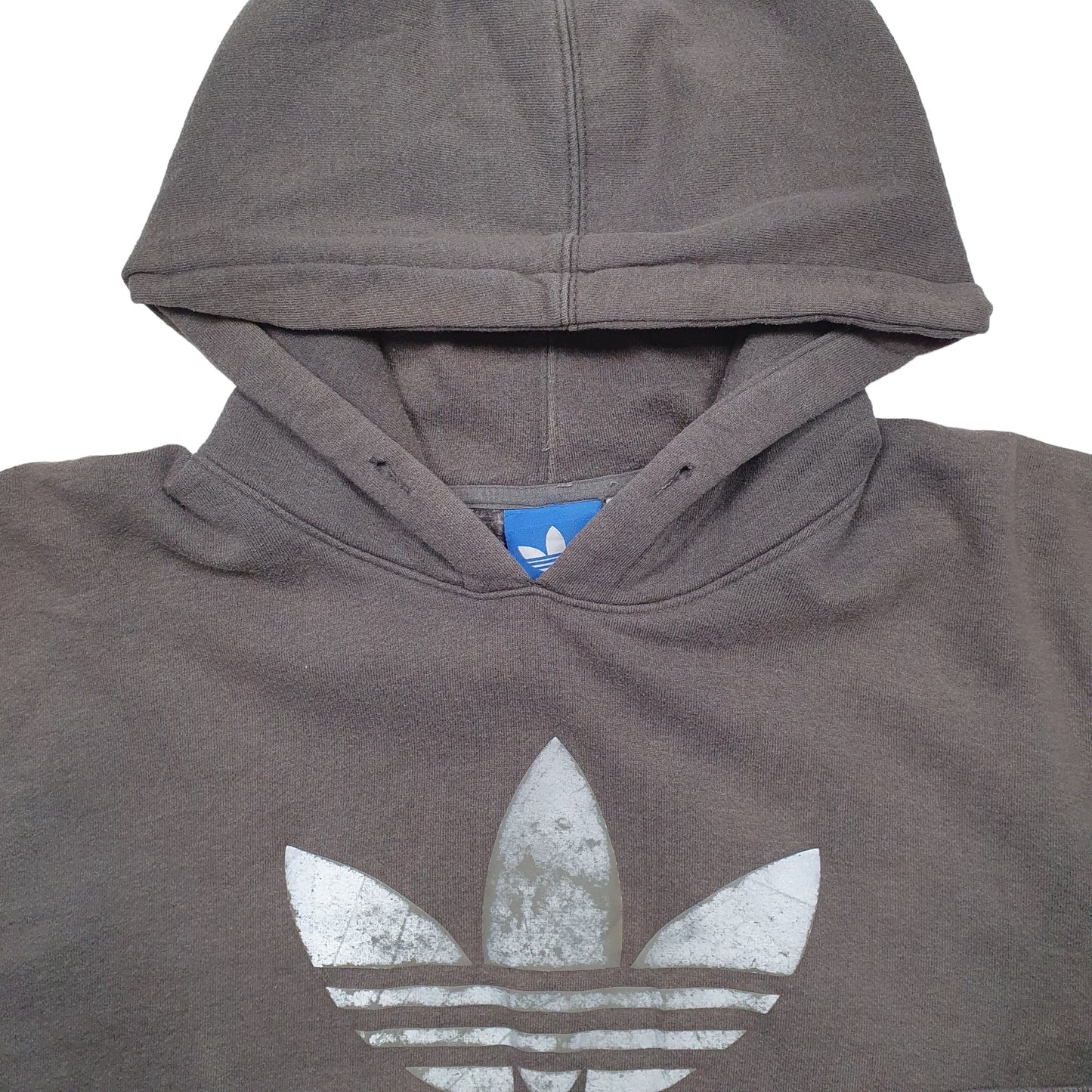 Mens Grey Adidas Spellout Hoodie Jumper